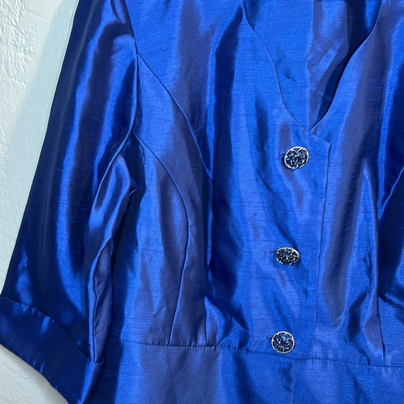 Dana Kay Vivid Blue Jacket with Jeweled Buttons - Picture 3 of 12
